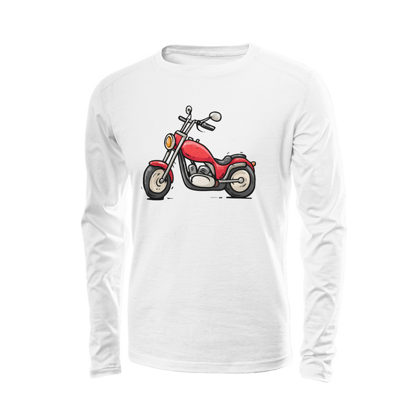Cool Cartoon Motorcycle-Men's Long Sleeve Shirts