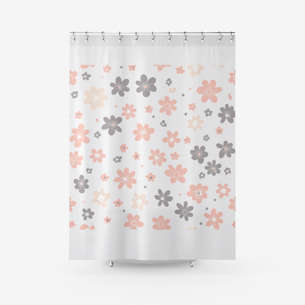 Delicate Pastel Floral Pattern-  Bathroom Curtains