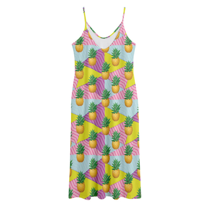 Zigzag Pineapple Pattern Print Jersey Midi Cami Dress